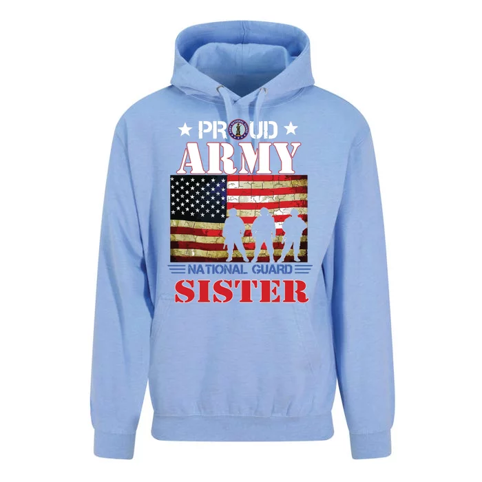 Proud Army National Guard Sister Us Flag Gift Patriotic Day Unisex Surf Hoodie