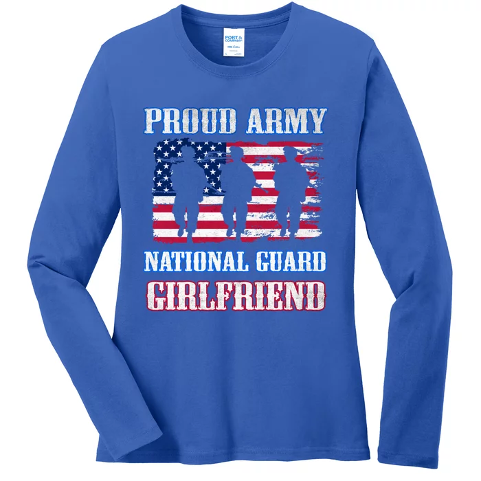 Proud Army National Guard Friend Vintage Military Army Gift Ladies Long Sleeve Shirt