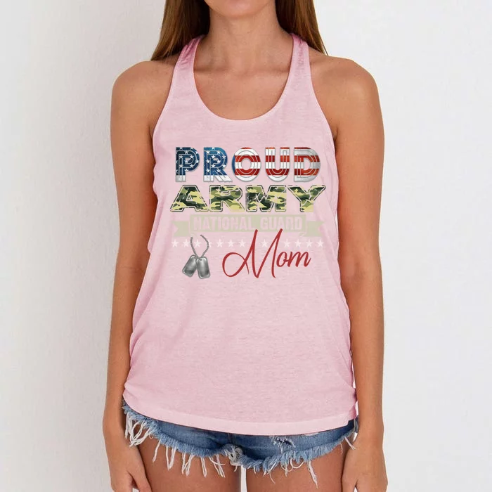 Proud Army National Guard Mom Mothers Day Gift Women's Knotted Racerback Tank