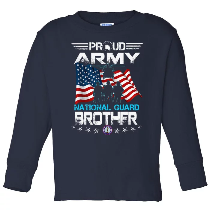 Proud Army National Guard Brother Veterans Day Toddler Long Sleeve Shirt