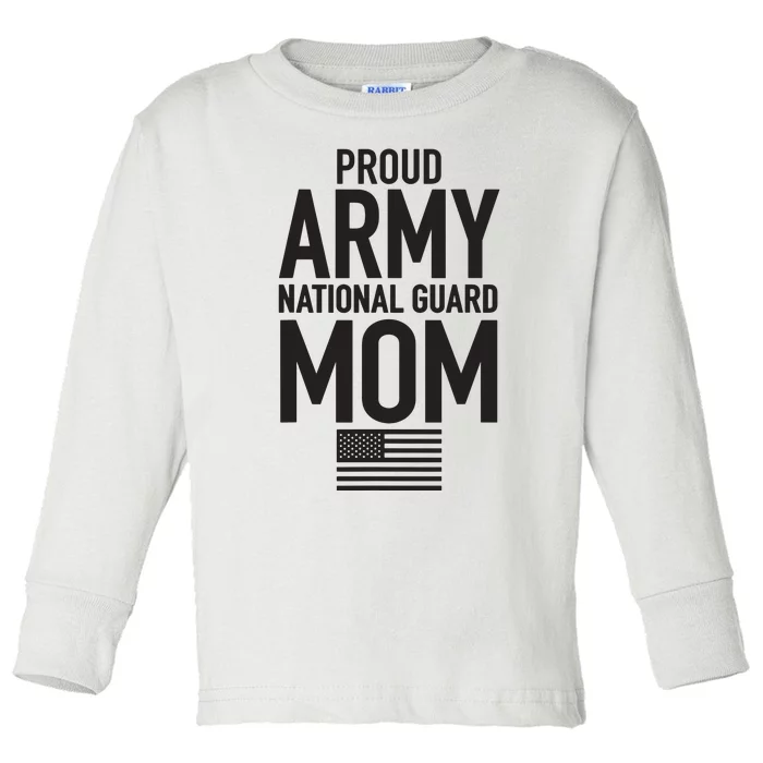 Proud Army National Guard Mom Usa Mothers Day Military Toddler Long Sleeve Shirt