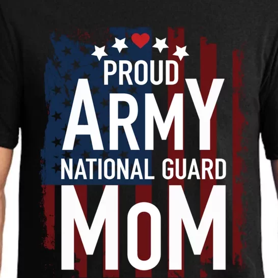 Proud Army National Guard Mom Usa Heart Patriotic Gift Pajama Set