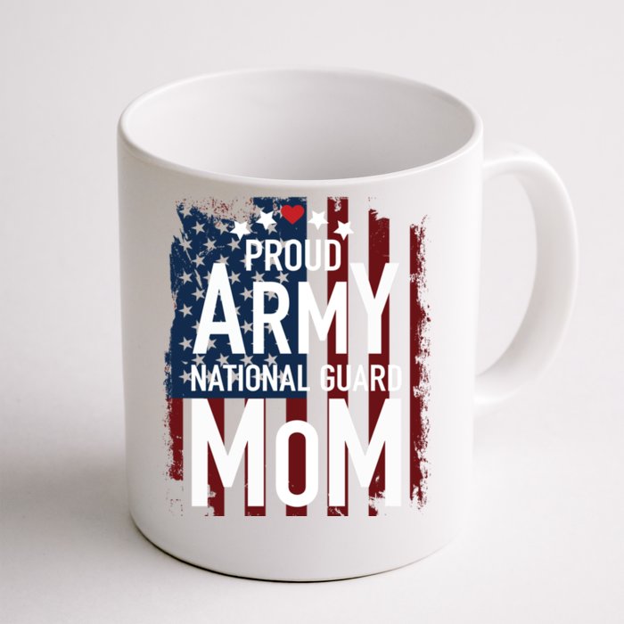 Proud Army National Guard Mom Usa Heart Patriotic Gift Front & Back Coffee Mug