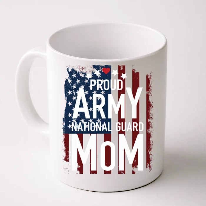 Proud Army National Guard Mom Usa Heart Patriotic Gift Front & Back Coffee Mug