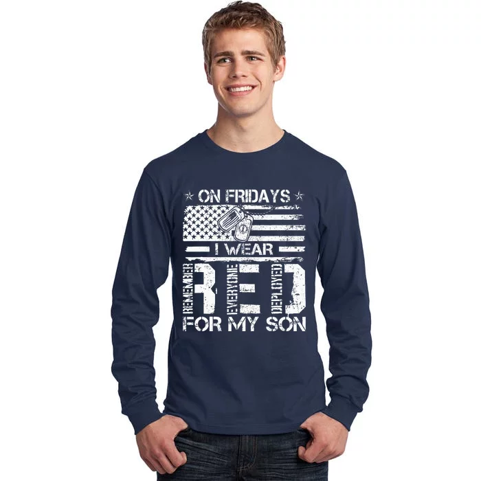 Proud Army National Guard Mom On Fridays I We Wear Red Tall Long Sleeve T-Shirt