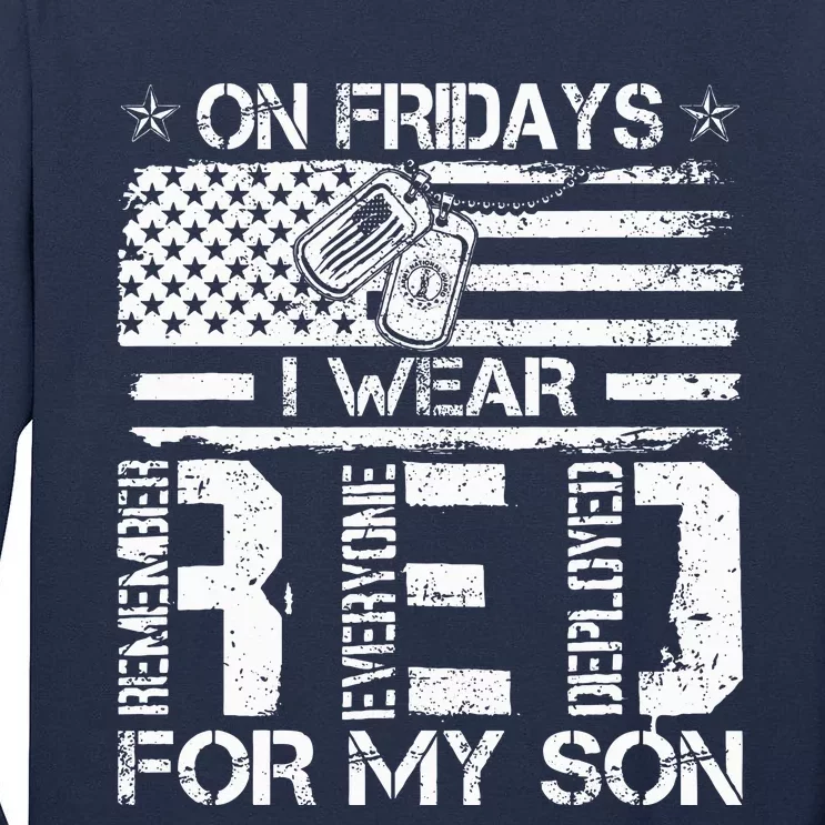 Proud Army National Guard Mom On Fridays I We Wear Red Tall Long Sleeve T-Shirt