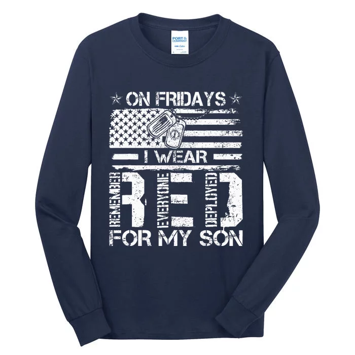 Proud Army National Guard Mom On Fridays I We Wear Red Tall Long Sleeve T-Shirt