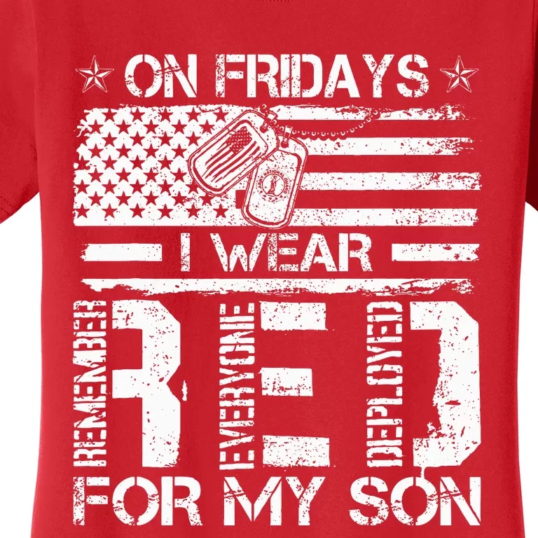 Proud Army National Guard Mom On Fridays I We Wear Red Women's T-Shirt