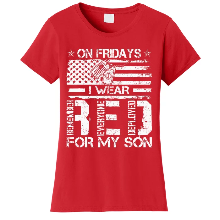 Proud Army National Guard Mom On Fridays I We Wear Red Women's T-Shirt