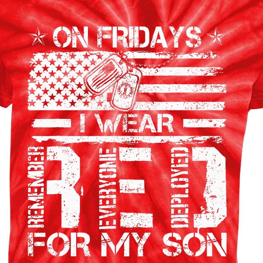 Proud Army National Guard Mom On Fridays I We Wear Red Kids Tie-Dye T-Shirt