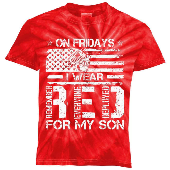 Proud Army National Guard Mom On Fridays I We Wear Red Kids Tie-Dye T-Shirt