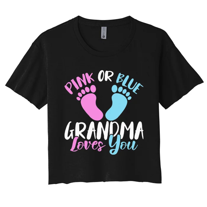 Pregnancy Announcement New Grandma Baby Grandma To Be Women's Crop Top Tee