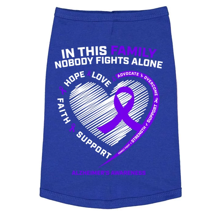 Purple Alzheimers Nobody Fights Alone Alzheimers Awareness Gift Doggie Tank