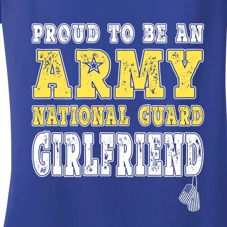 Proud Army National Guard Friend Us Flag Military Couple Gift Women's V-Neck T-Shirt