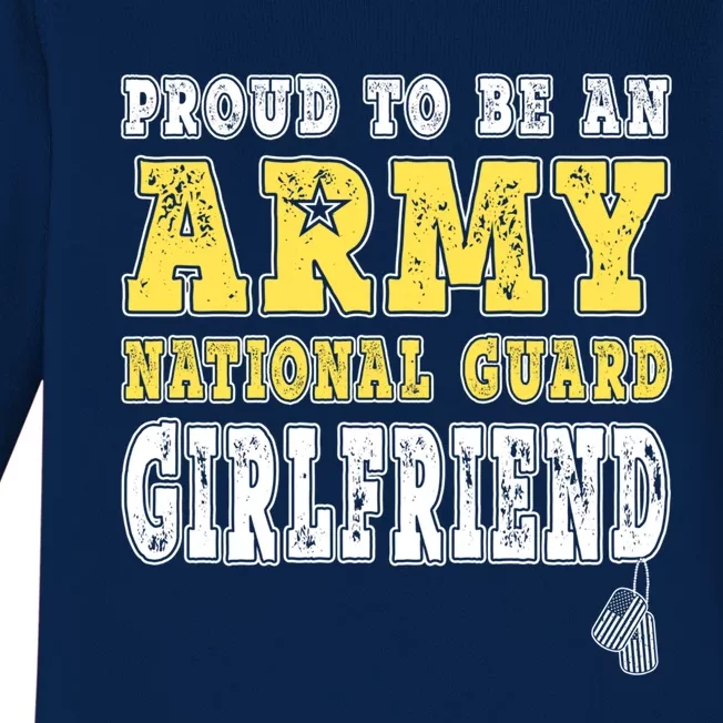 Proud Army National Guard Friend Us Flag Military Couple Gift Baby Long Sleeve Bodysuit