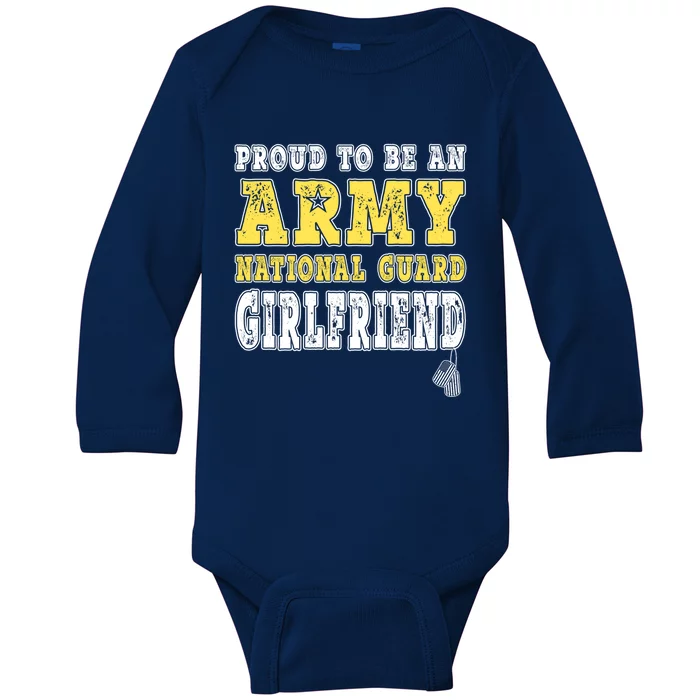 Proud Army National Guard Friend Us Flag Military Couple Gift Baby Long Sleeve Bodysuit