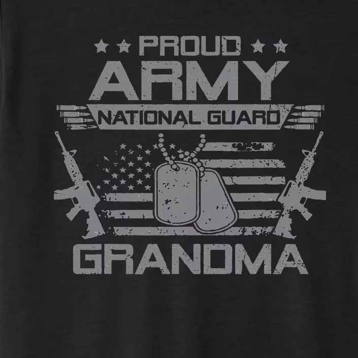 Proud Army National Guard Grandma With American Flag ChromaSoft Performance T-Shirt