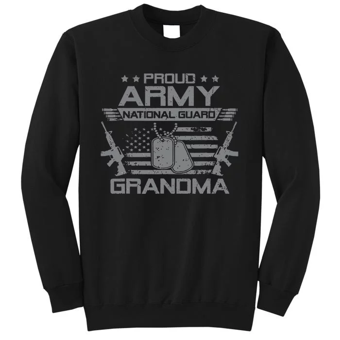 Proud Army National Guard Grandma With American Flag Tall Sweatshirt