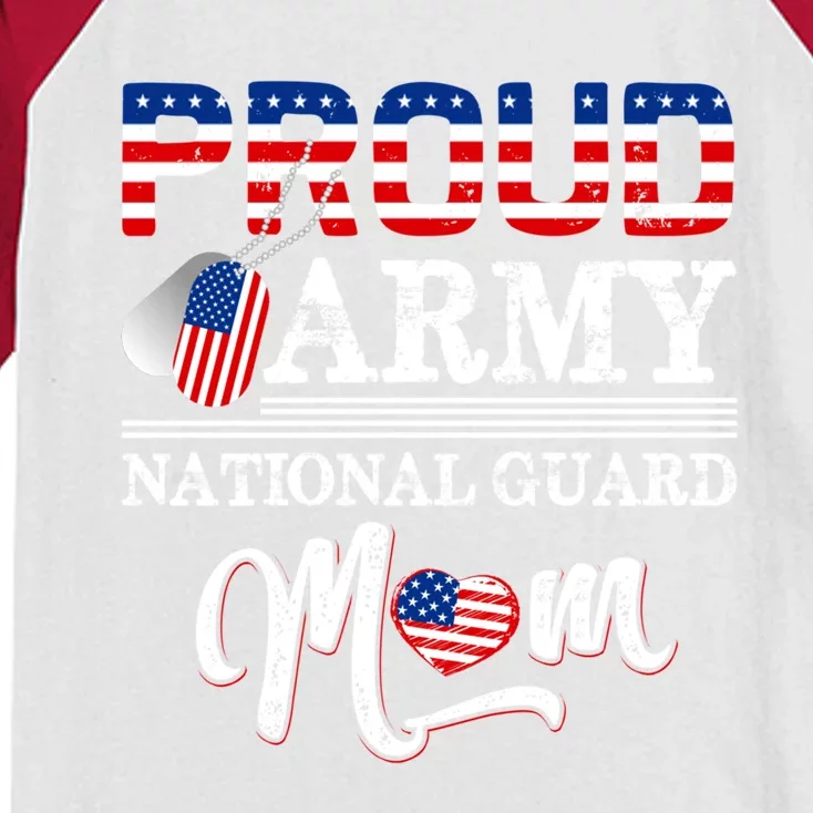 Proud Army National Guard Mom Funny Gift Kids Colorblock Raglan Jersey