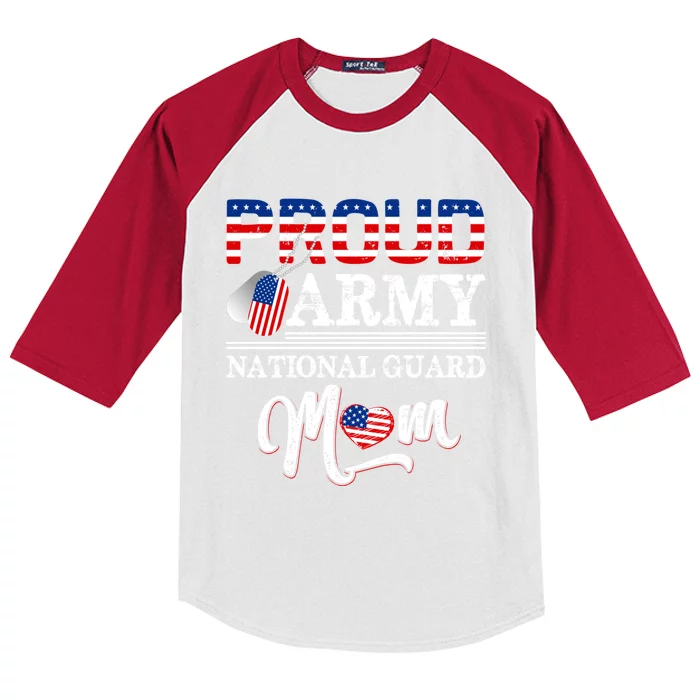 Proud Army National Guard Mom Funny Gift Kids Colorblock Raglan Jersey