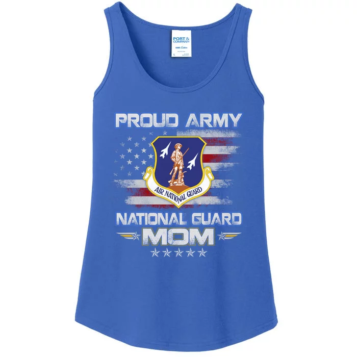 Proud Army National Guard Mom Veteran Flag Military Vintage Gift Ladies Essential Tank