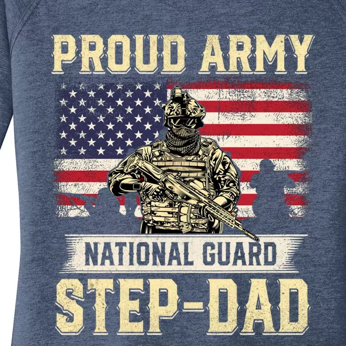 Proud Army National Guard Stepgiftdad Gift Veterans Day Gift Women's Perfect Tri Tunic Long Sleeve Shirt