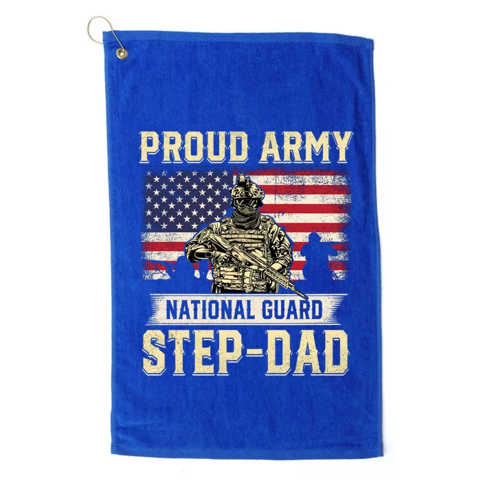 Proud Army National Guard Stepgiftdad Gift Veterans Day Gift Platinum Collection Golf Towel