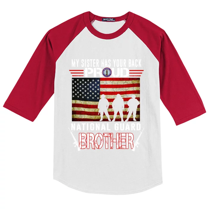 Proud Army National Guard Brother Gift U S Military Gift Kids Colorblock Raglan Jersey