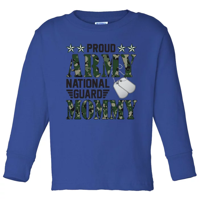 Proud Army National Guard Mom Military Family Veteran Cute Gift Toddler Long Sleeve Shirt