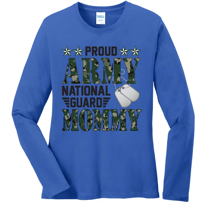 Proud Army National Guard Mom Military Family Veteran Cute Gift Ladies Long Sleeve Shirt