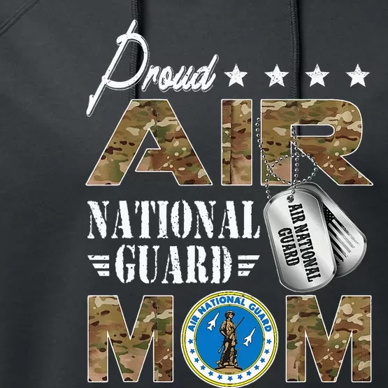 Proud Air National Guard Mom Air National Guard Mom Performance Fleece Hoodie