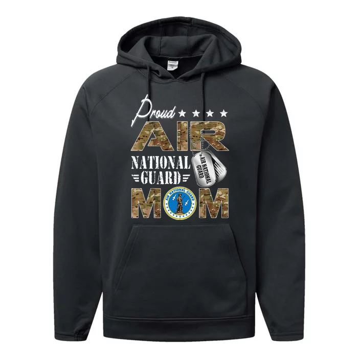 Proud Air National Guard Mom Air National Guard Mom Performance Fleece Hoodie