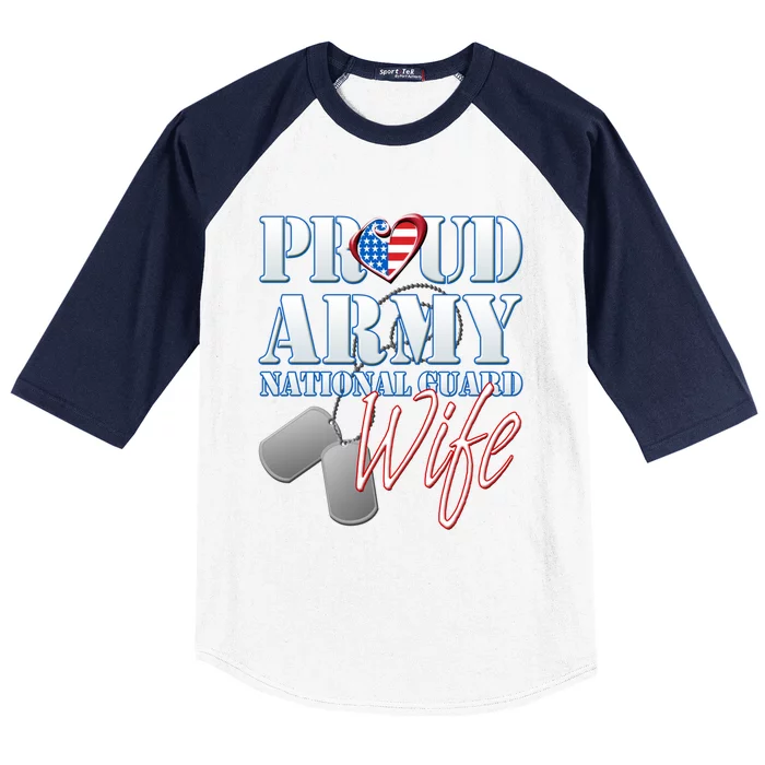 Proud Army National Guard Wife Usa Military Spouse Cool Gift Baseball Sleeve Shirt