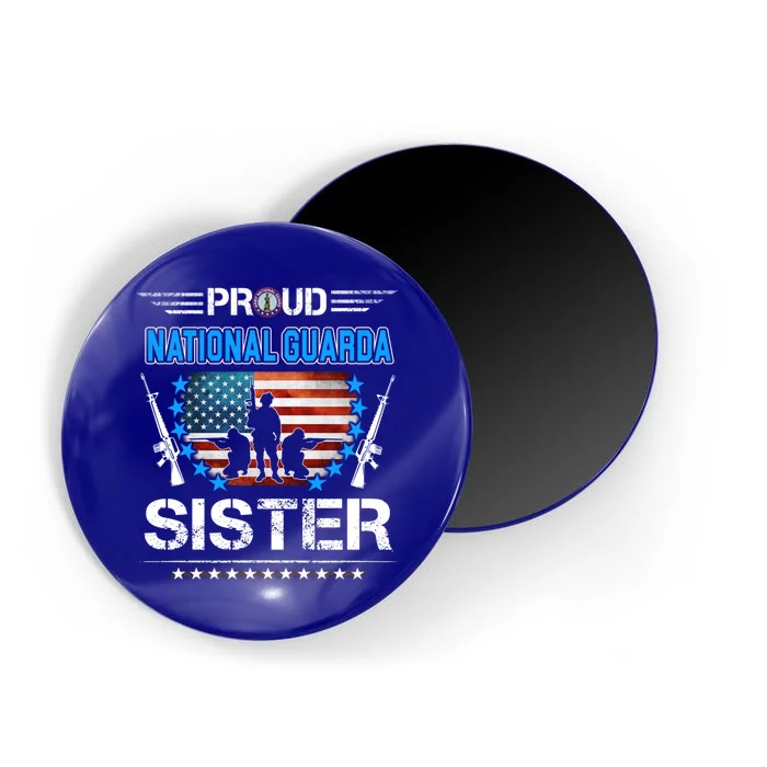 Proud Army National Guard Sister Veteran Us Flag Patriotic Cool Gift Magnet