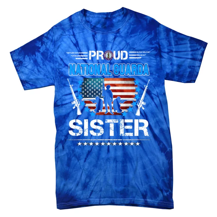 Proud Army National Guard Sister Veteran Us Flag Patriotic Cool Gift Tie-Dye T-Shirt