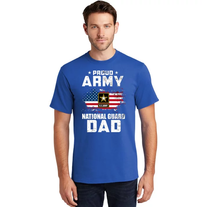 Proud Army National Guard Dad With American Flag Gift Tall T-Shirt