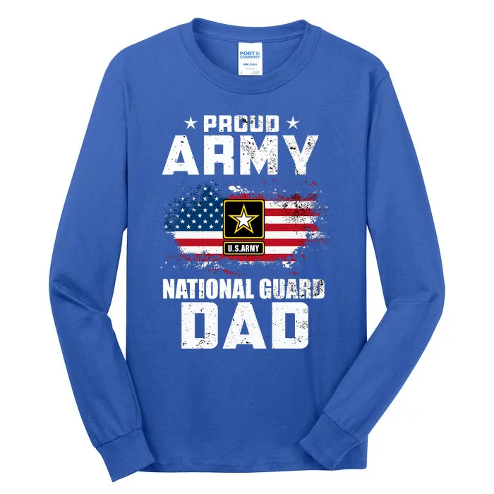 Proud Army National Guard Dad With American Flag Gift Tall Long Sleeve T-Shirt