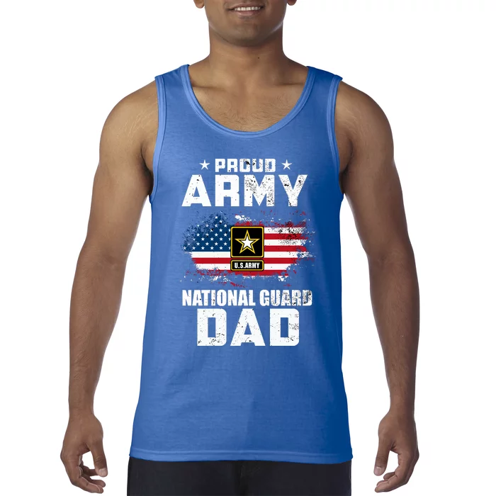 Proud Army National Guard Dad With American Flag Gift Tank Top