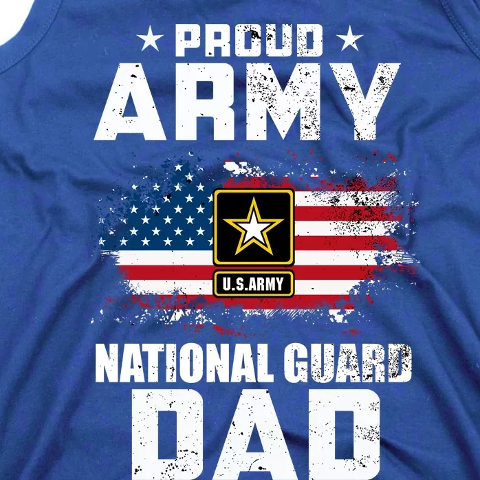 Proud Army National Guard Dad With American Flag Gift Tank Top