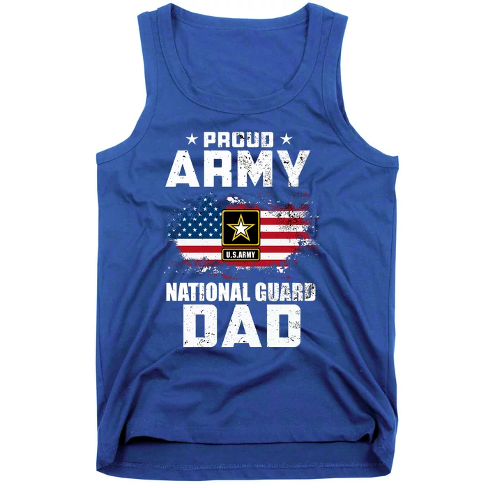 Proud Army National Guard Dad With American Flag Gift Tank Top