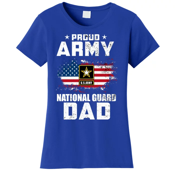 Proud Army National Guard Dad With American Flag Gift Women's T-Shirt