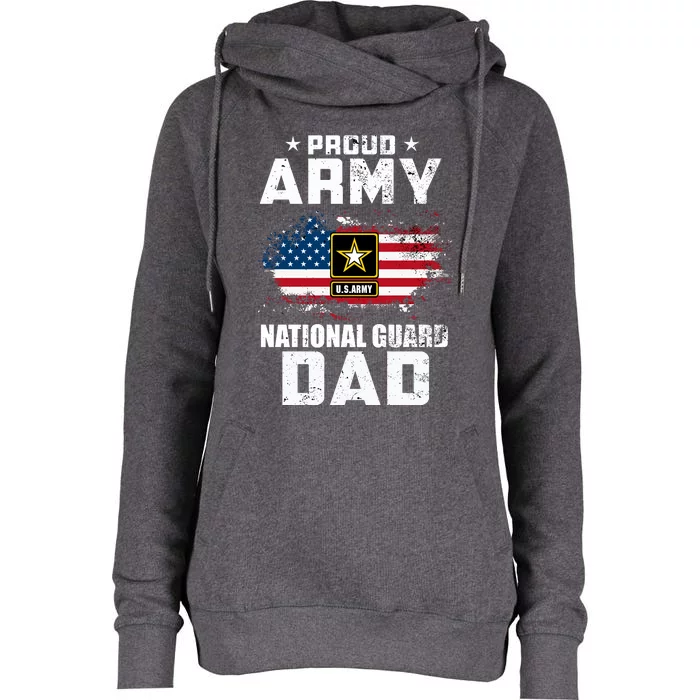 Proud Army National Guard Dad With American Flag Gift Womens Funnel Neck Pullover Hood