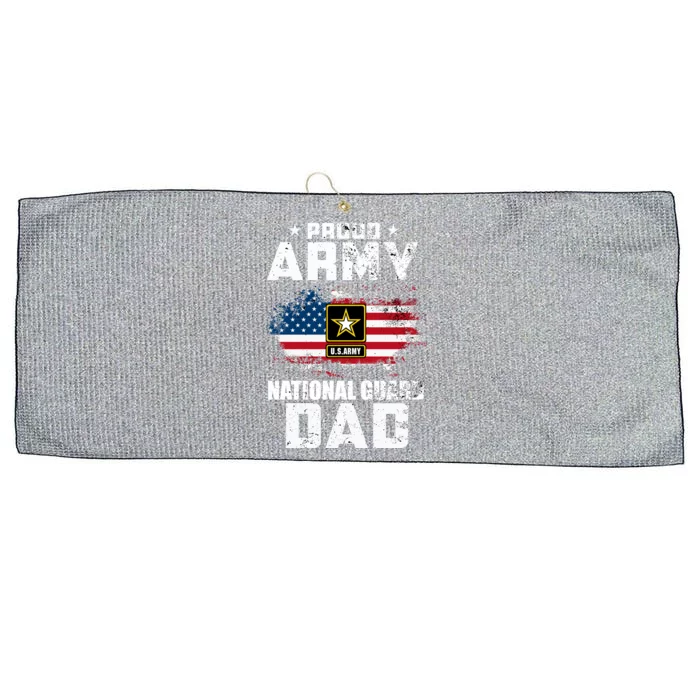 Proud Army National Guard Dad With American Flag Gift Large Microfiber Waffle Golf Towel