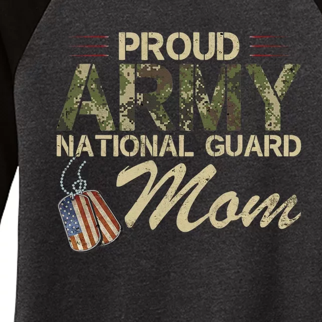 Proud Army National Guard Mom Mothers Day Women's Tri-Blend 3/4-Sleeve Raglan Shirt