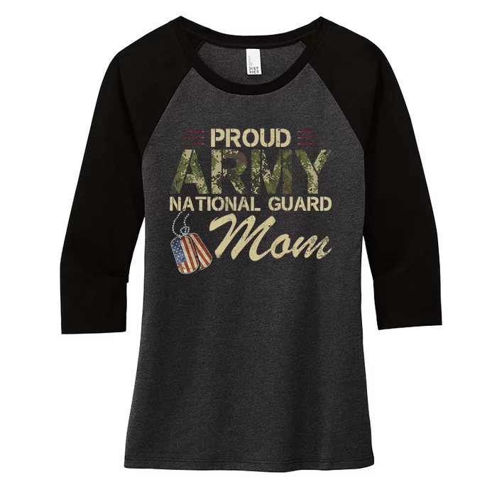 Proud Army National Guard Mom Mothers Day Women's Tri-Blend 3/4-Sleeve Raglan Shirt