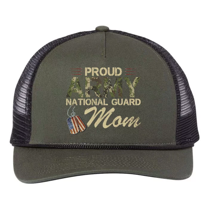 Proud Army National Guard Mom Mothers Day Retro Rope Trucker Hat Cap