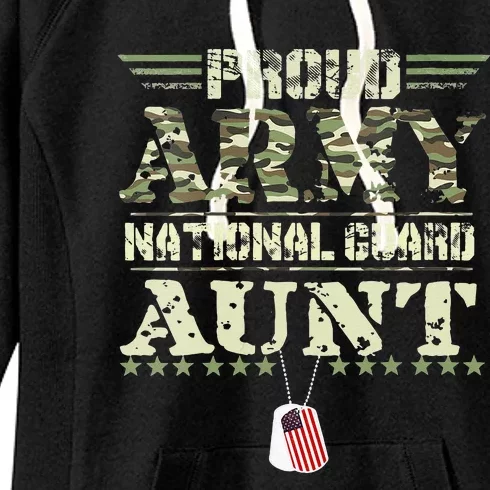 Proud Army National Guard Aunt USA Military Veteran Women's Fleece Hoodie