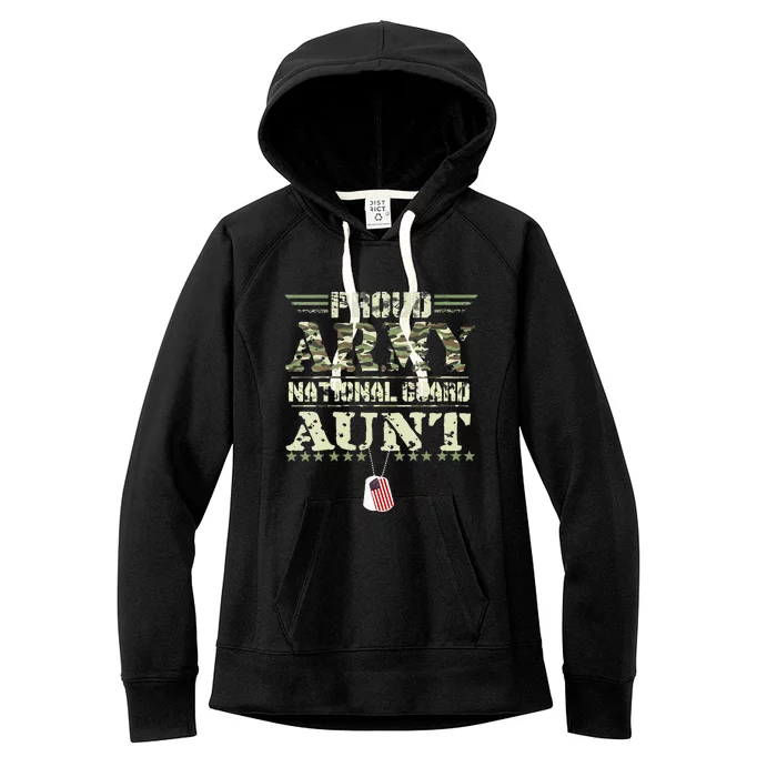 Proud Army National Guard Aunt USA Military Veteran Women's Fleece Hoodie