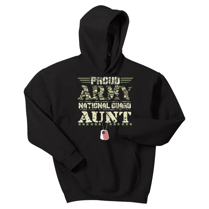 Proud Army National Guard Aunt USA Military Veteran Kids Hoodie