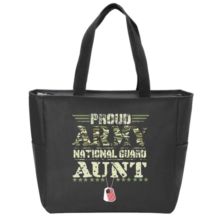 Proud Army National Guard Aunt USA Military Veteran Zip Tote Bag